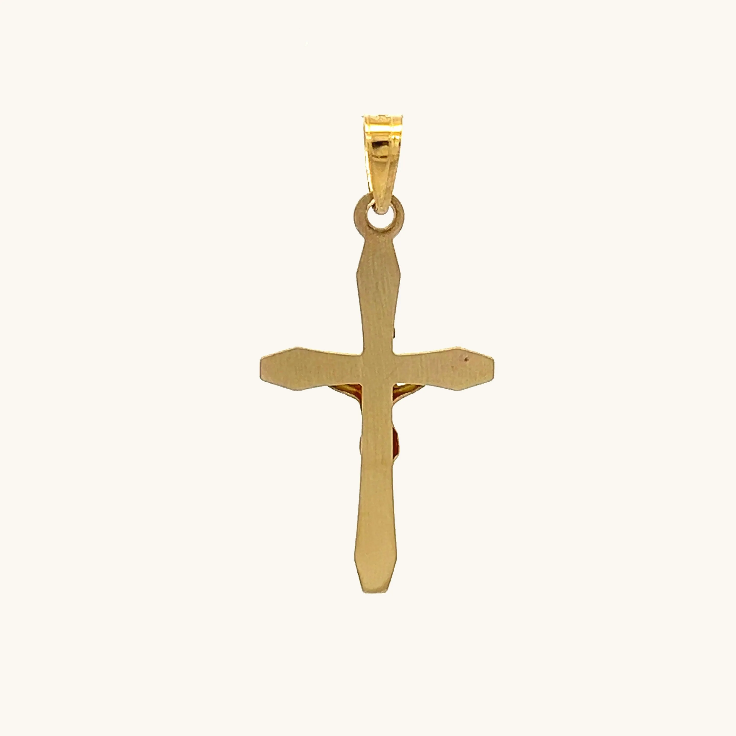 14K YELLOW GOLD SLIM INRI CRUCIFIX PENDANT