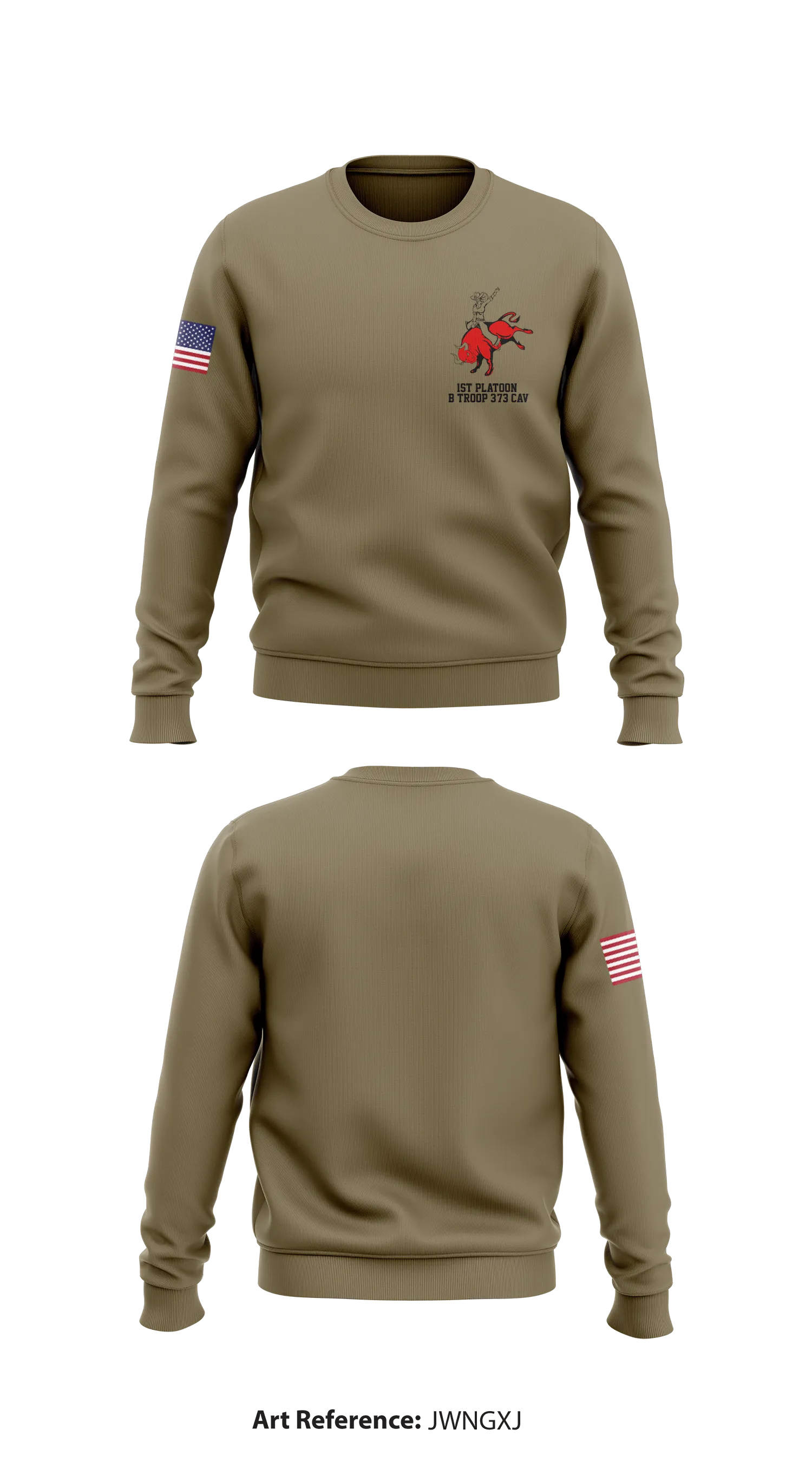 1st platoon B Troop 3-73 CAV Store 1 Core Men's Crewneck Performance Sweatshirt - jWngXJ
