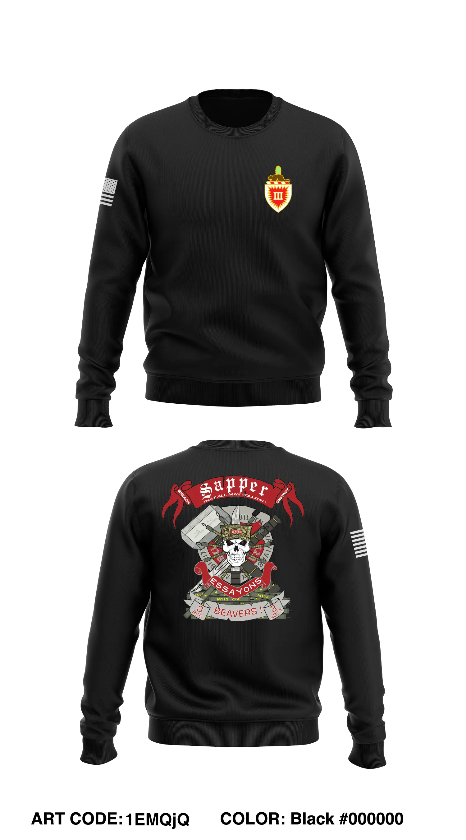 3D Brigade Engineer Battalion Store 1 Core Men's Crewneck Performance Sweatshirt - 1EMQjQ