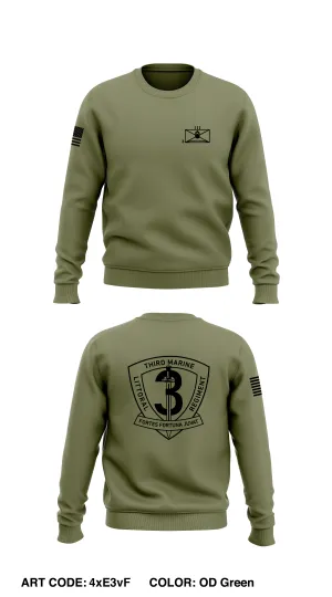 3D Marine Littoral Regiment Core Men's Crewneck Performance Sweatshirt - 4xE3vF