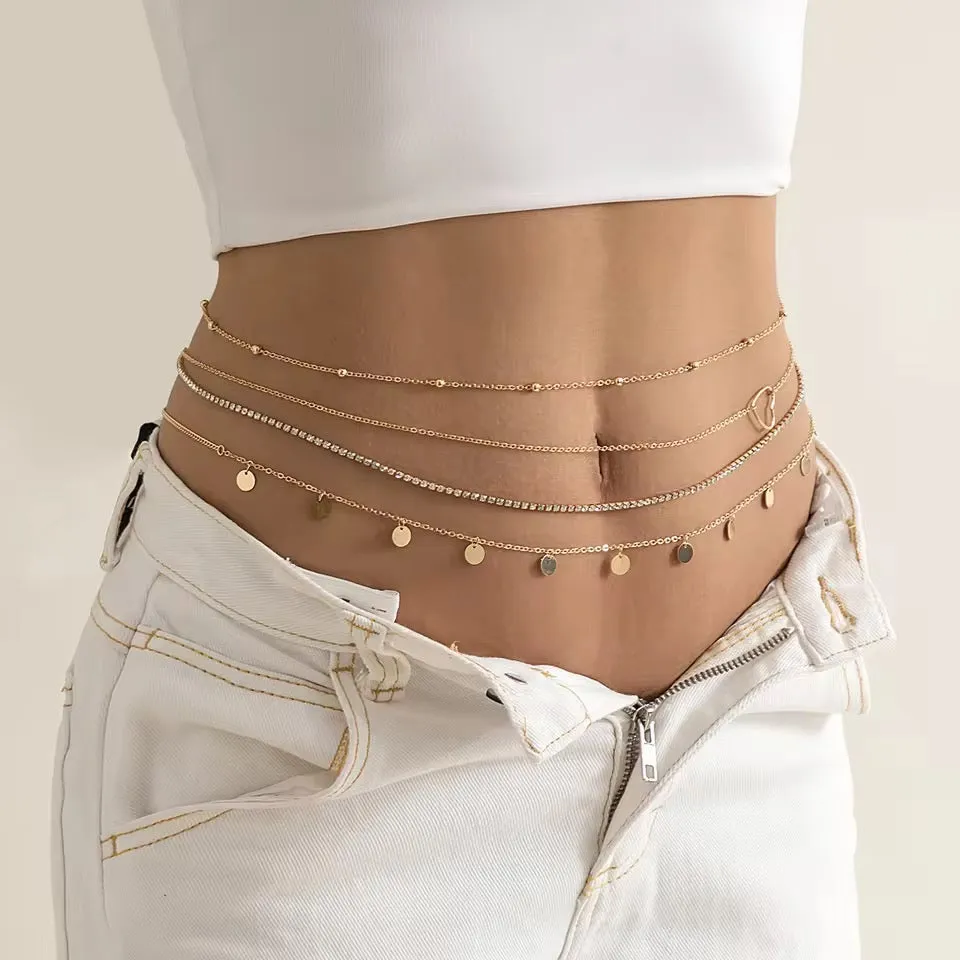 4-Piece Punk Belly Chain Set