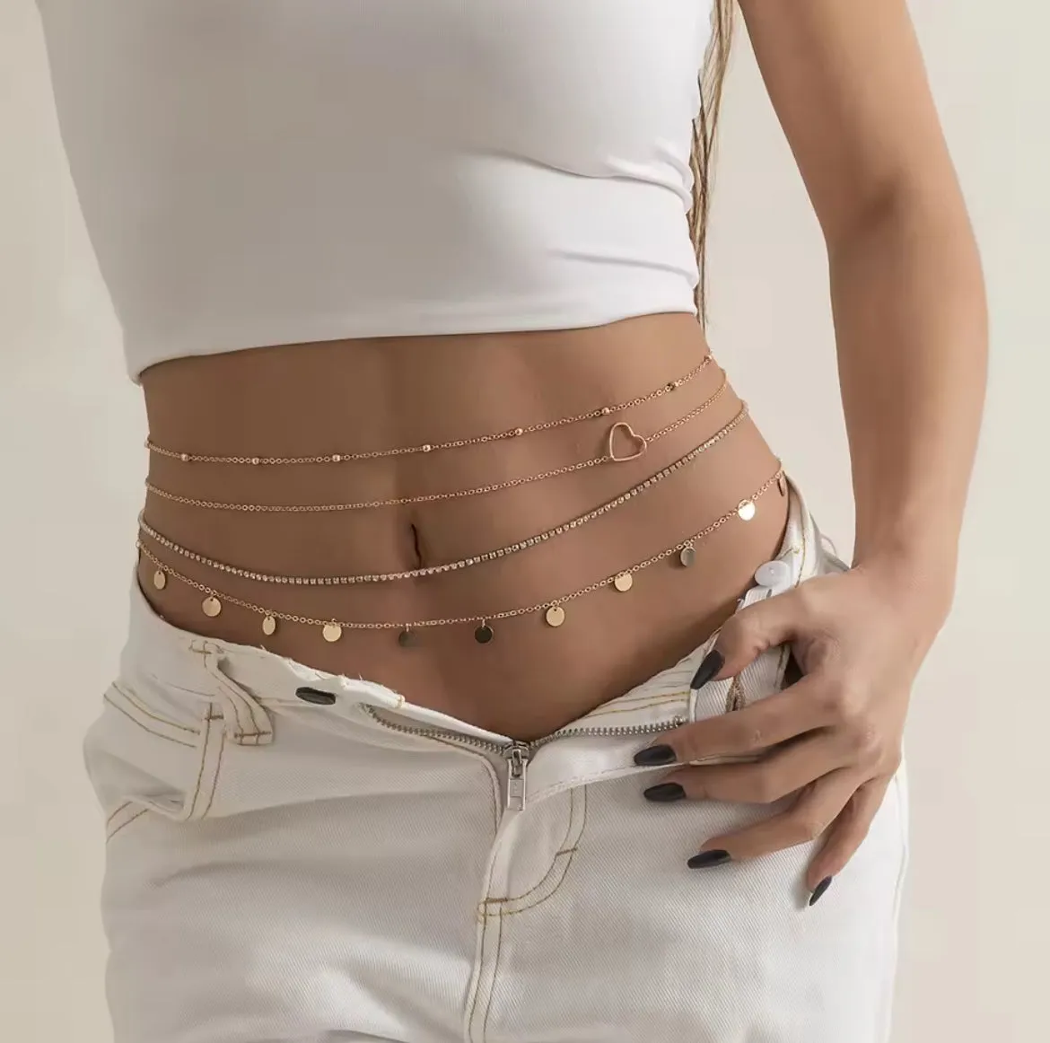 4-Piece Punk Belly Chain Set