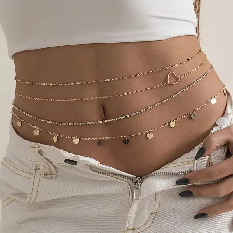 4-Piece Punk Belly Chain Set