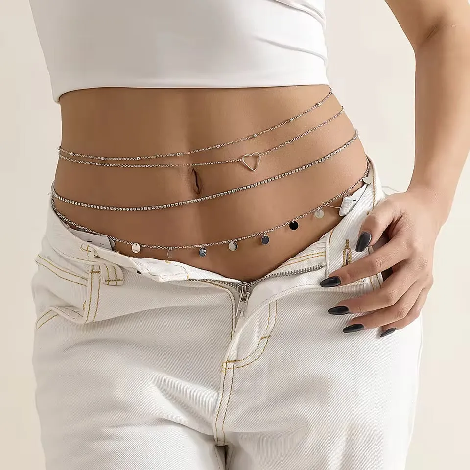 4-Piece Punk Belly Chain Set