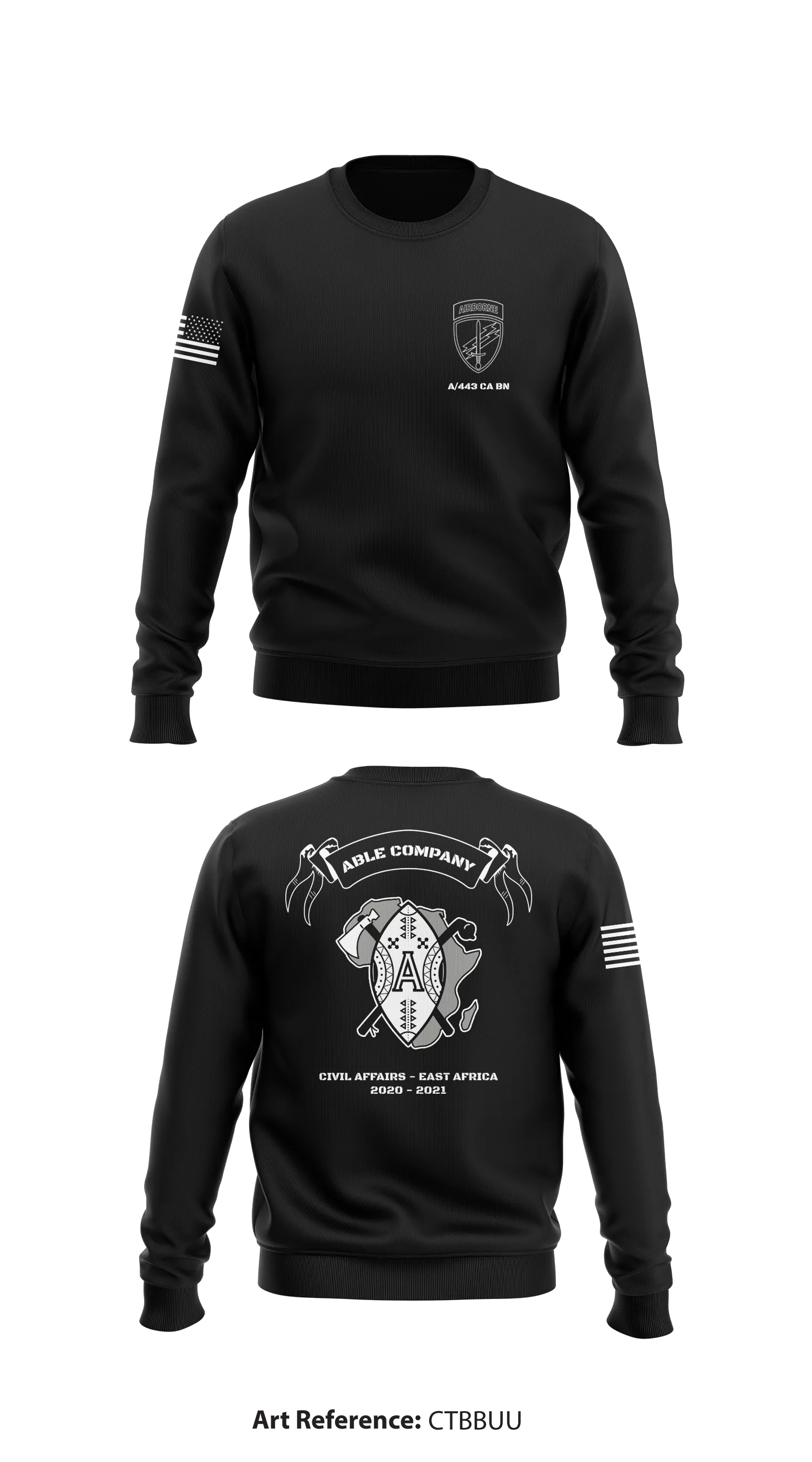 Able Company 443d Civil Affairs BN Store 1 Core Men's Crewneck Performance Sweatshirt - CtBBUU