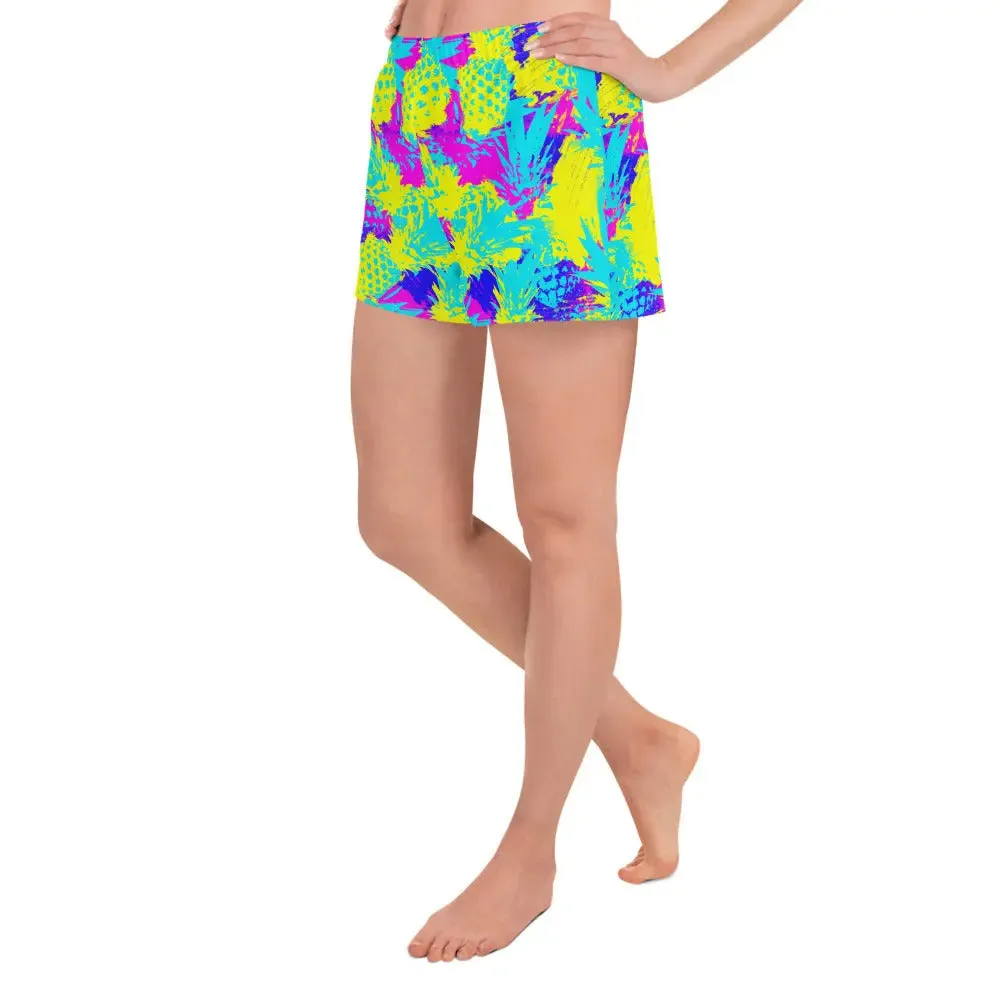 Abstract Pineapples Recycled Athletic Shorts