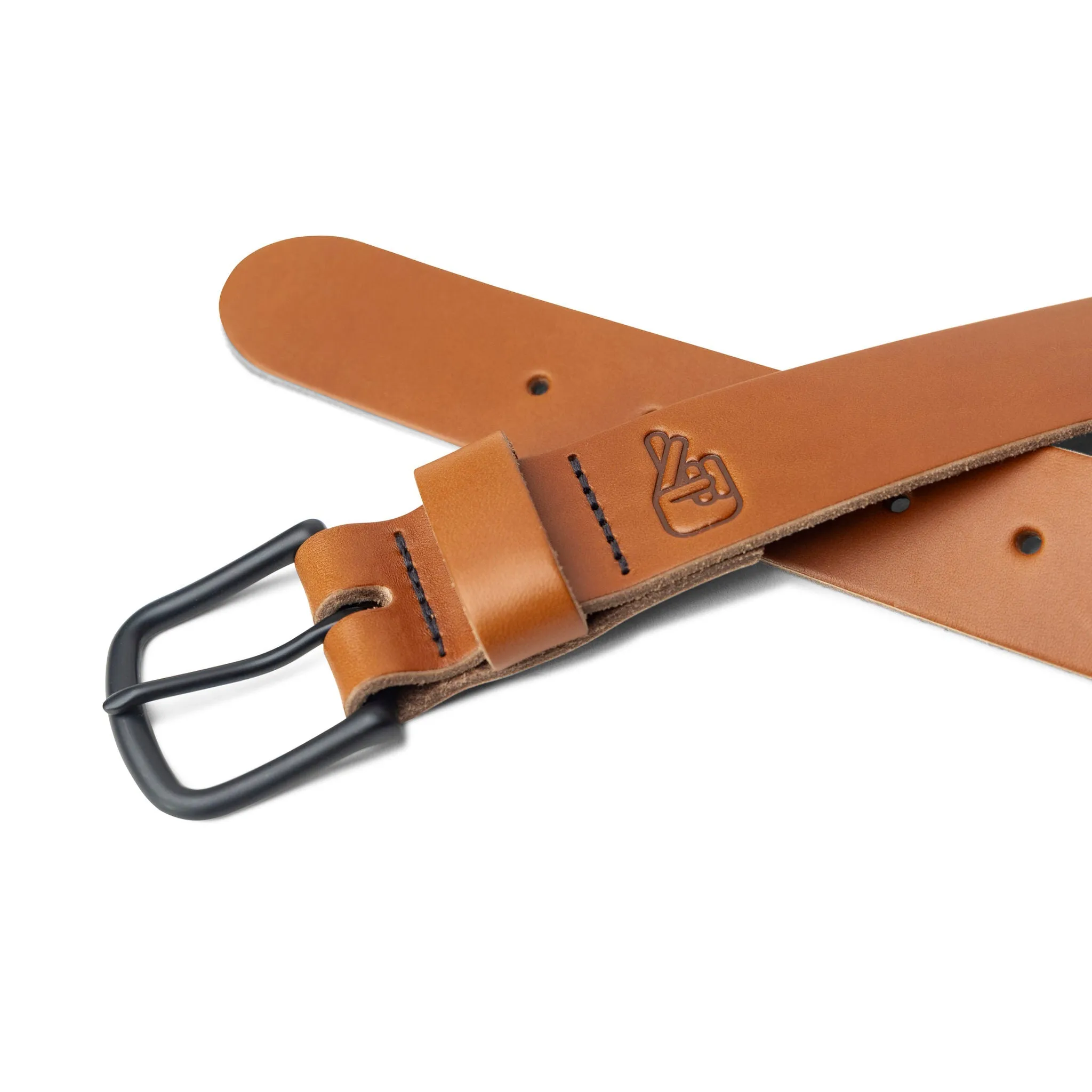 Adventure Leather Belt - Tan Black
