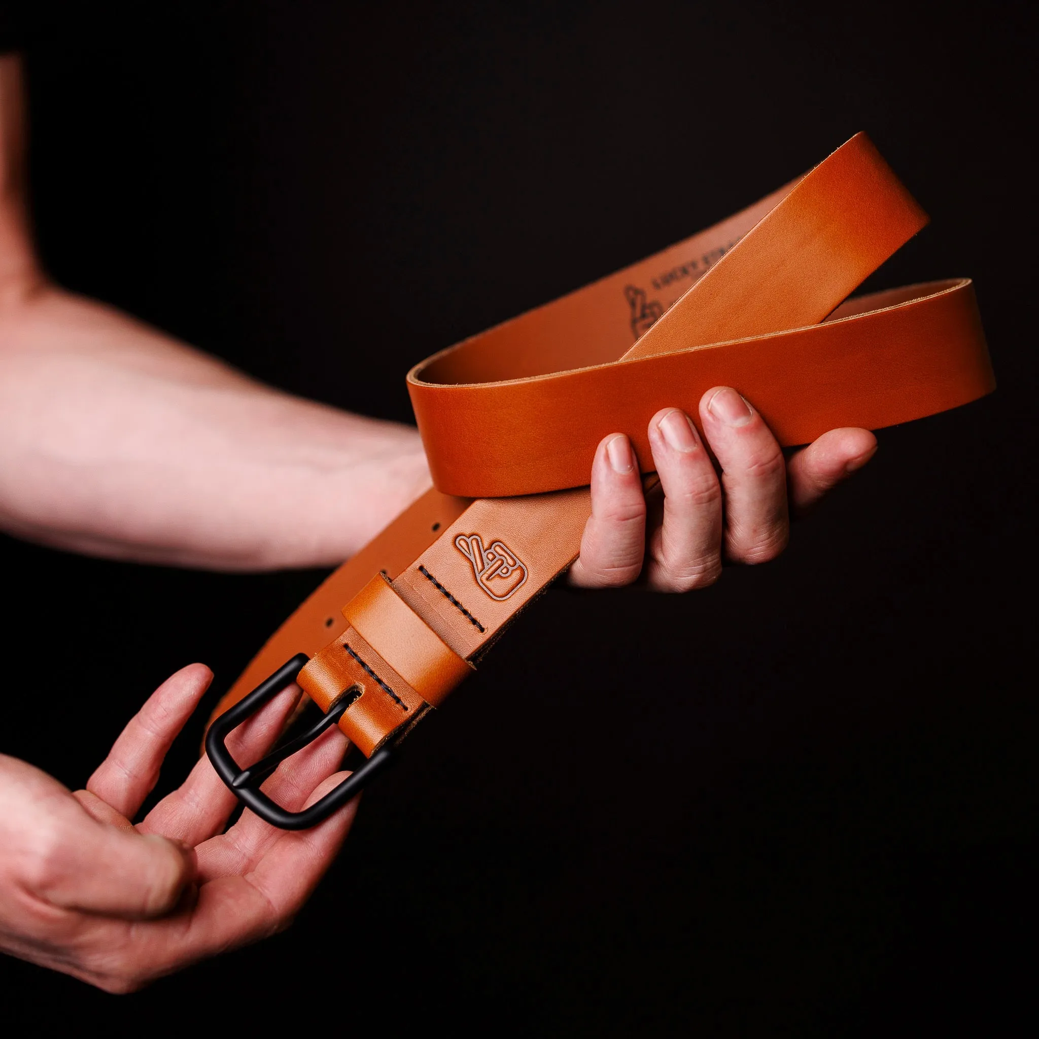 Adventure Leather Belt - Tan Black