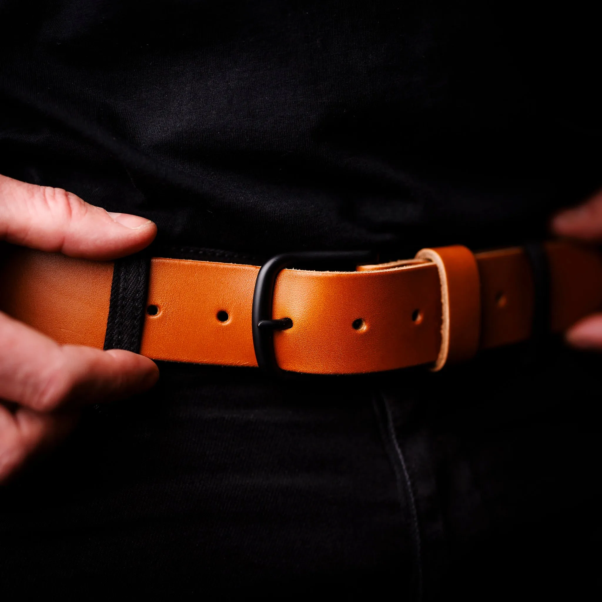 Adventure Leather Belt - Tan Black