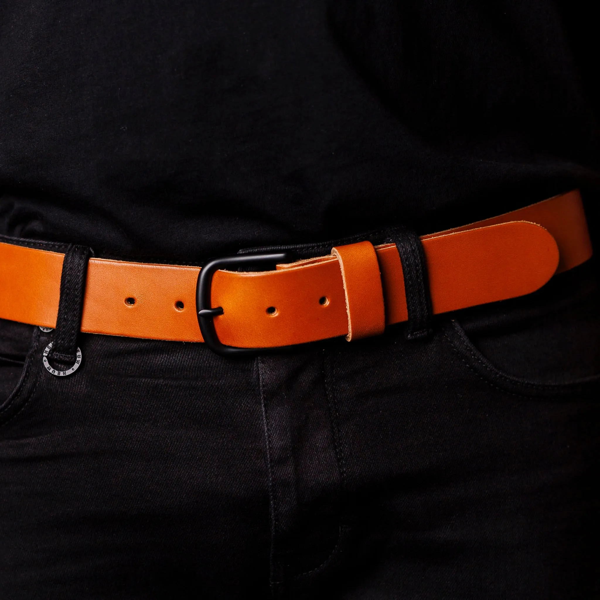 Adventure Leather Belt - Tan Black