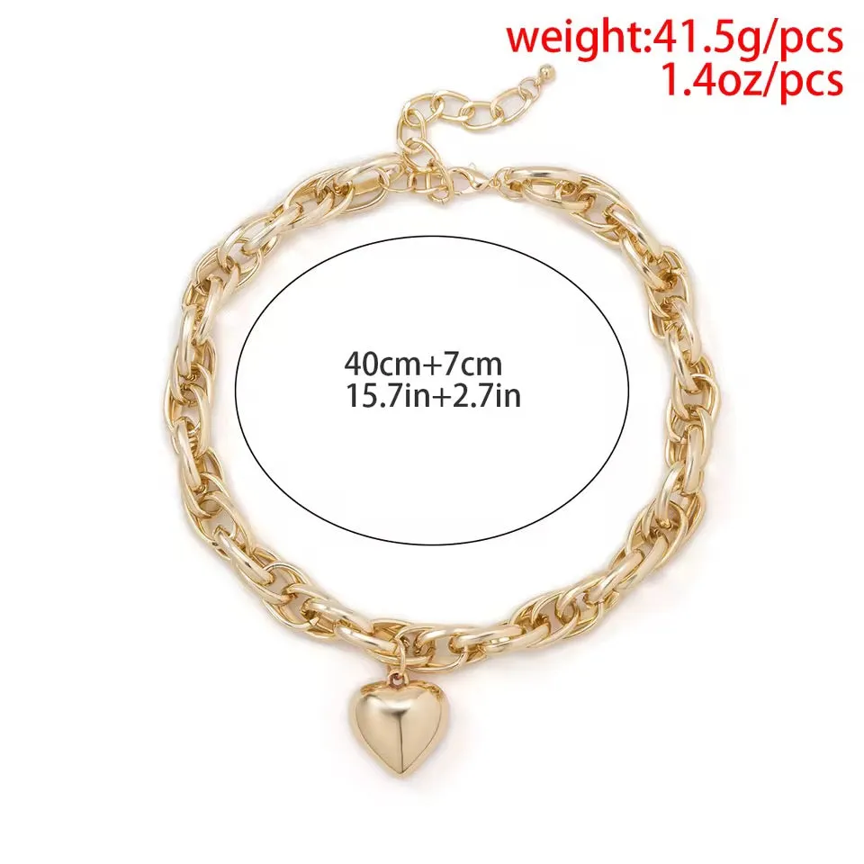 Aesthetic Iron Heart Necklace