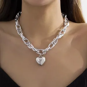 Aesthetic Iron Heart Necklace