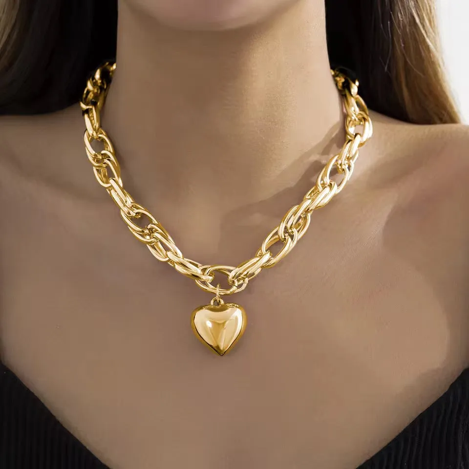 Aesthetic Iron Heart Necklace
