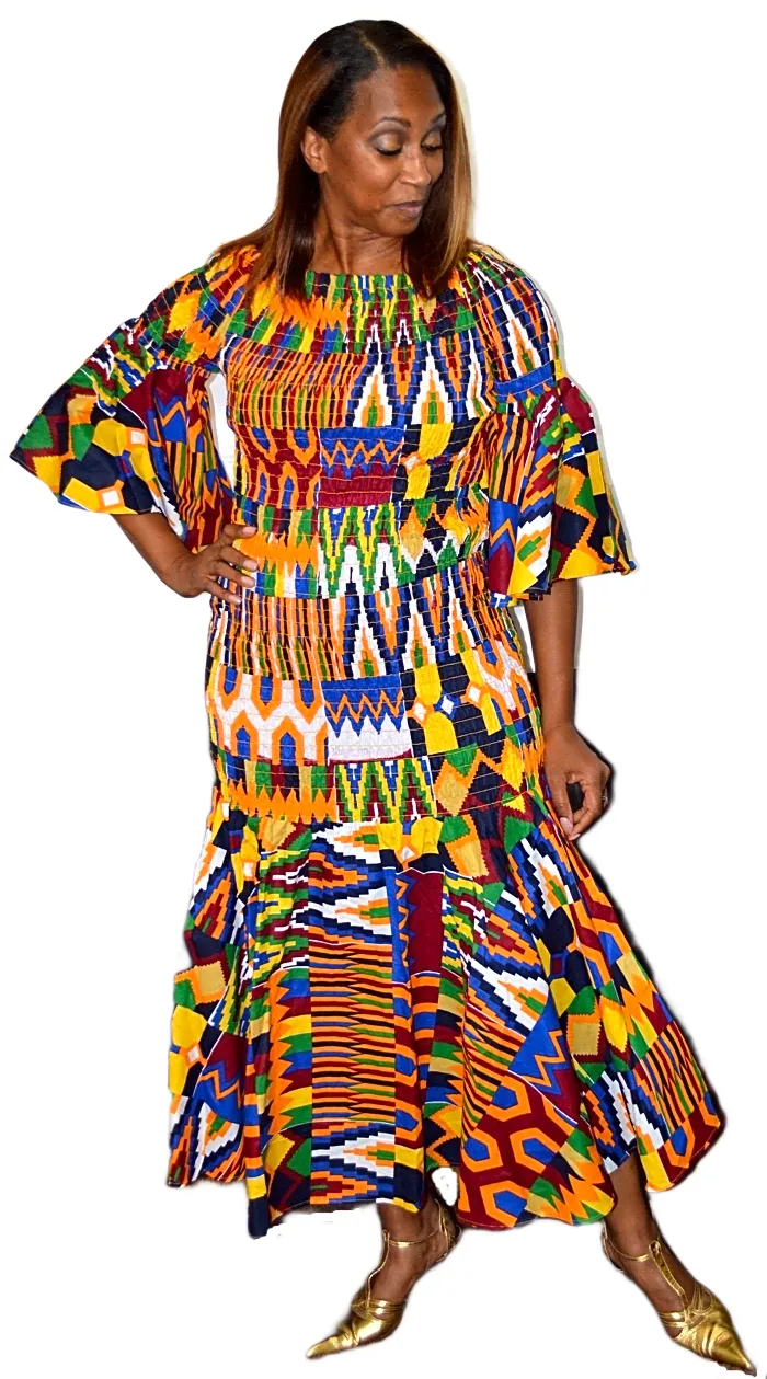 African Print Smock Dress