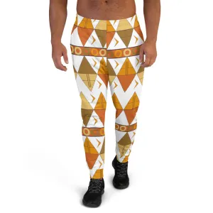 African Tribal Print Men's Joggers - Earthy/White