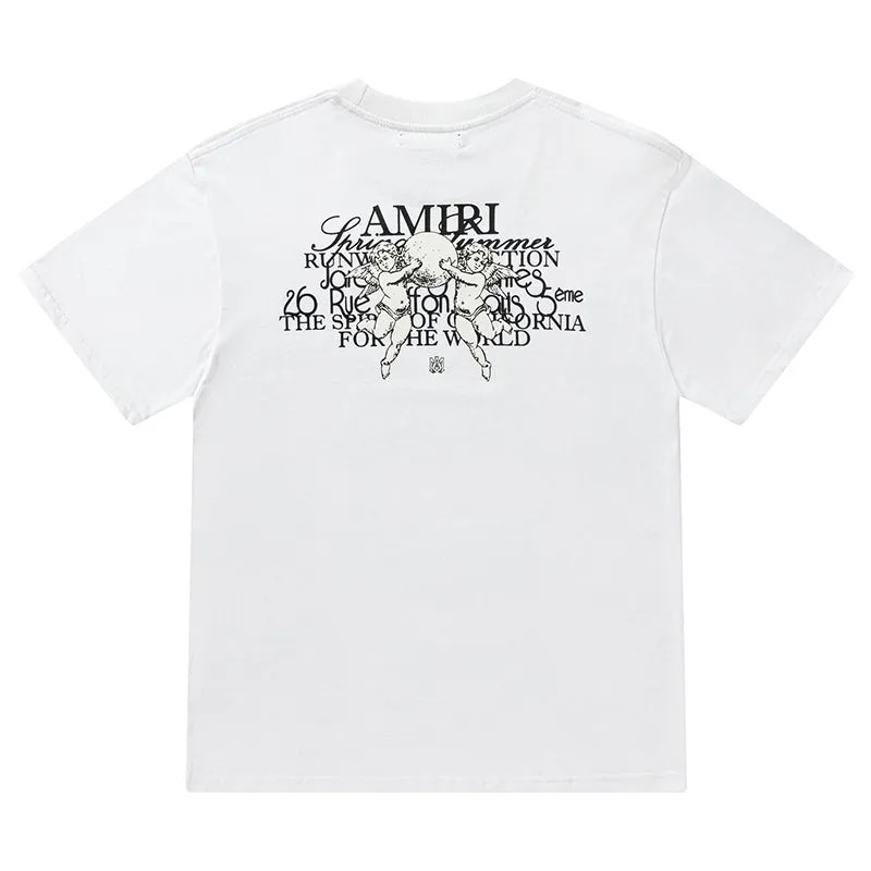 AMlRl Crew Neck Unisex Street Style Plain Cotton T-Shirt