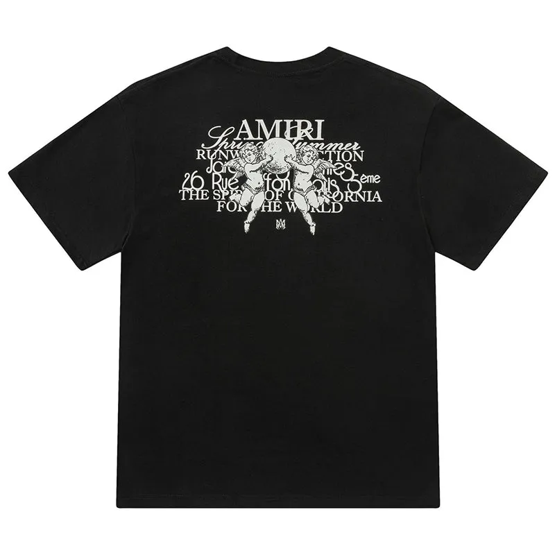 AMlRl Crew Neck Unisex Street Style Plain Cotton T-Shirt