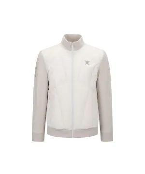 ANEW Golf Men's Diagonal Incision Hybrid Down Jacket - Ivory