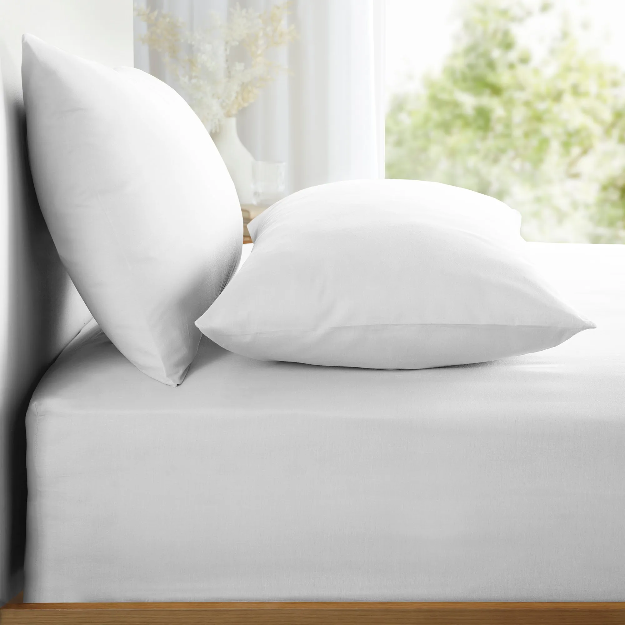 Appletree Pure Cotton Pair of Housewife Pillowcases - White