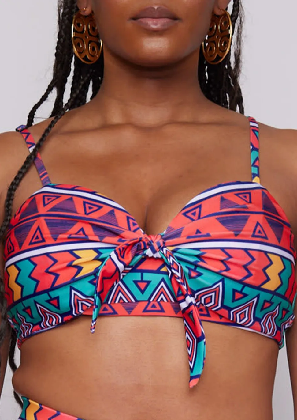 Asilia Women's African Print Bandeau Top (Rainbow Tribal) - Clearance
