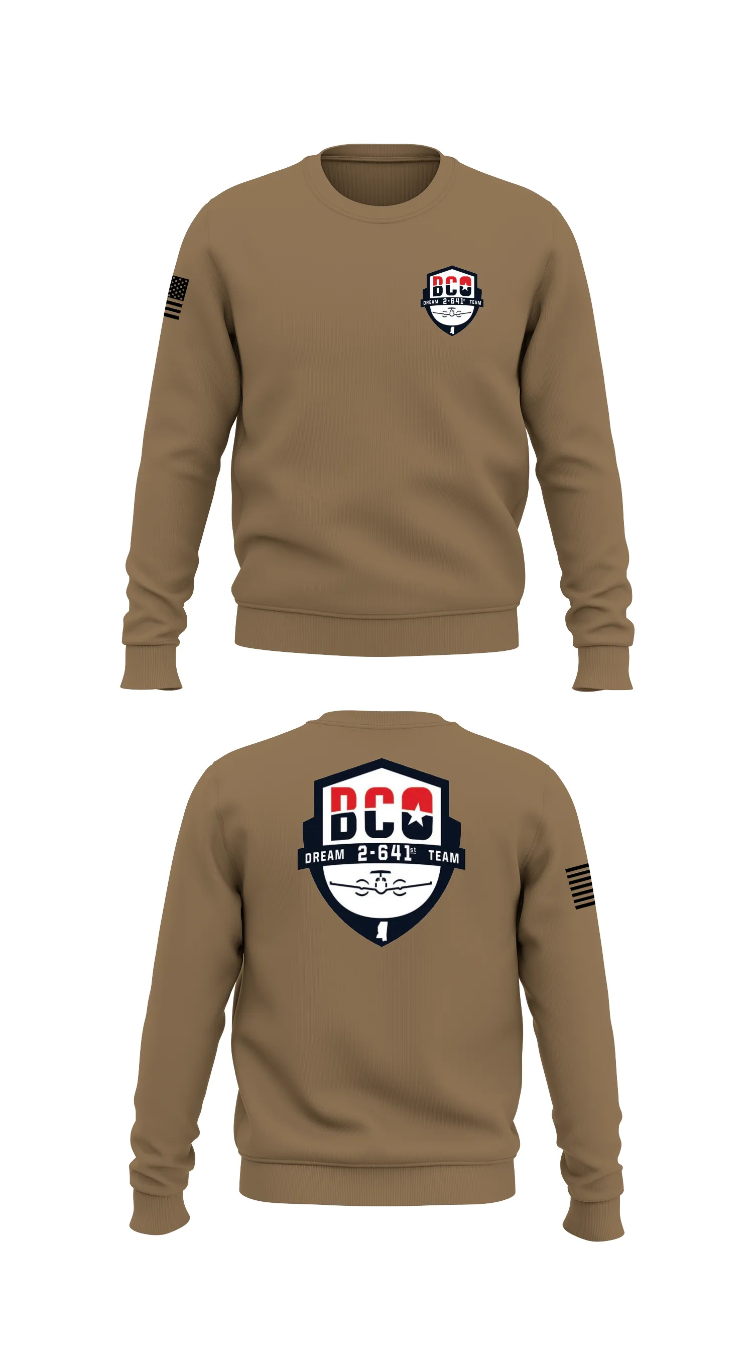 B Co 2-641st Store 1 Core Men's Crewneck Performance Sweatshirt - 30161479703