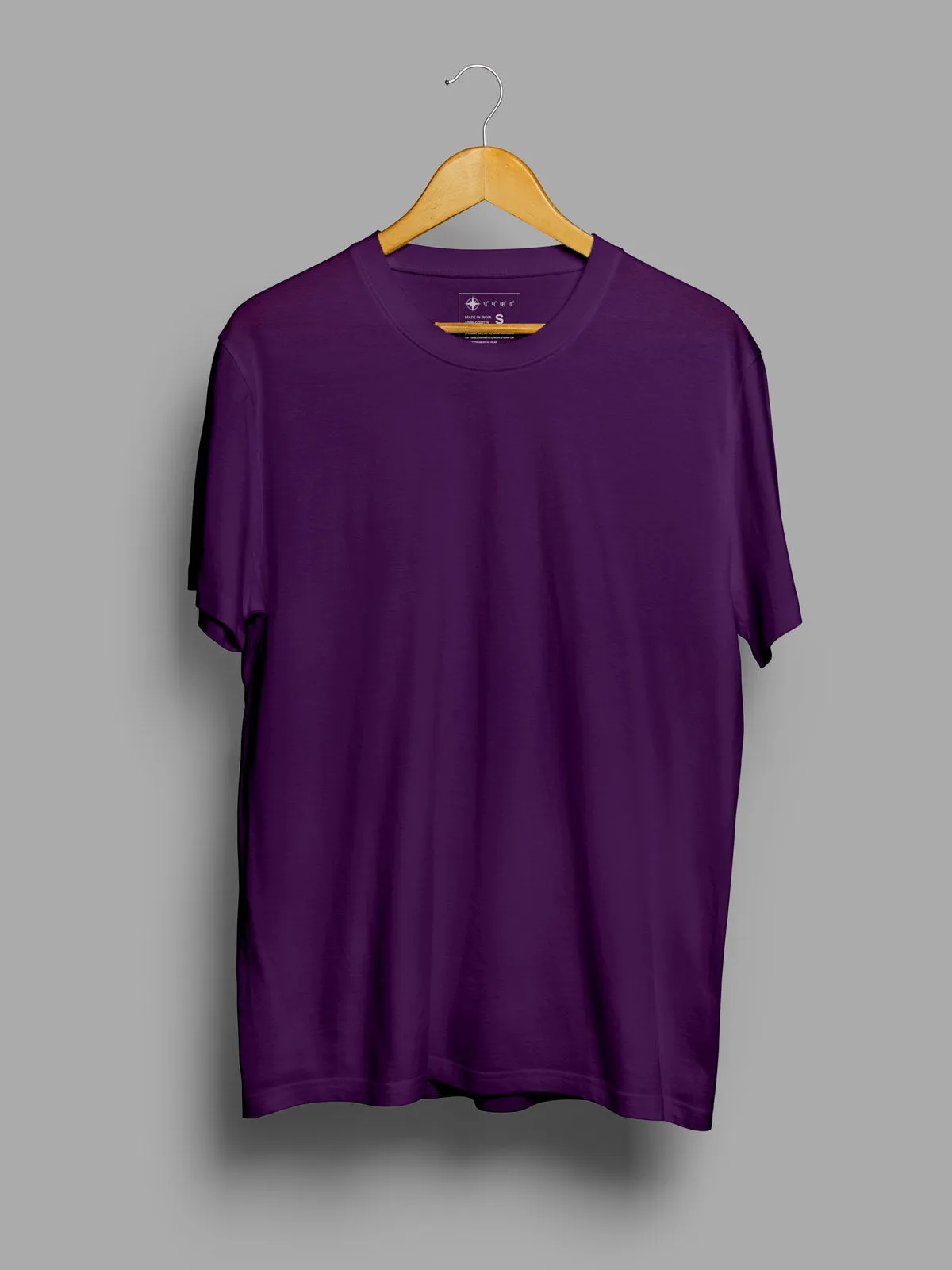 Beige & Deep Purple T shirts Combo