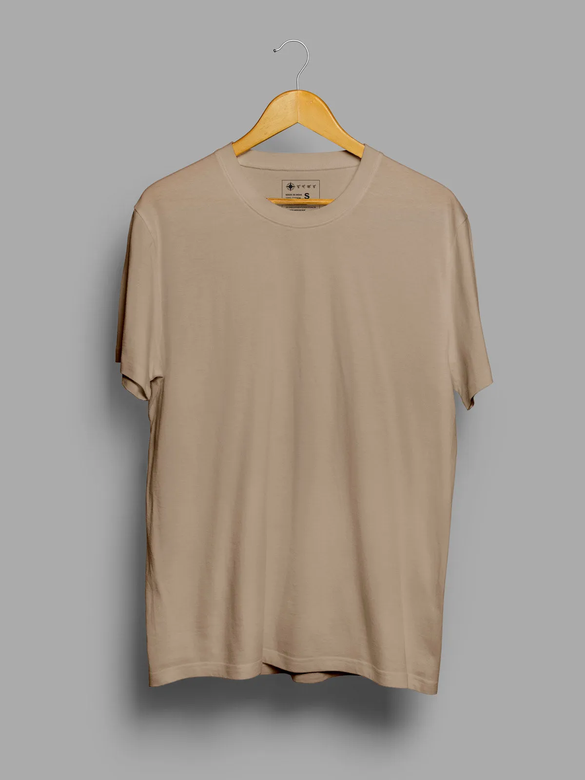 Beige & Deep Purple T shirts Combo