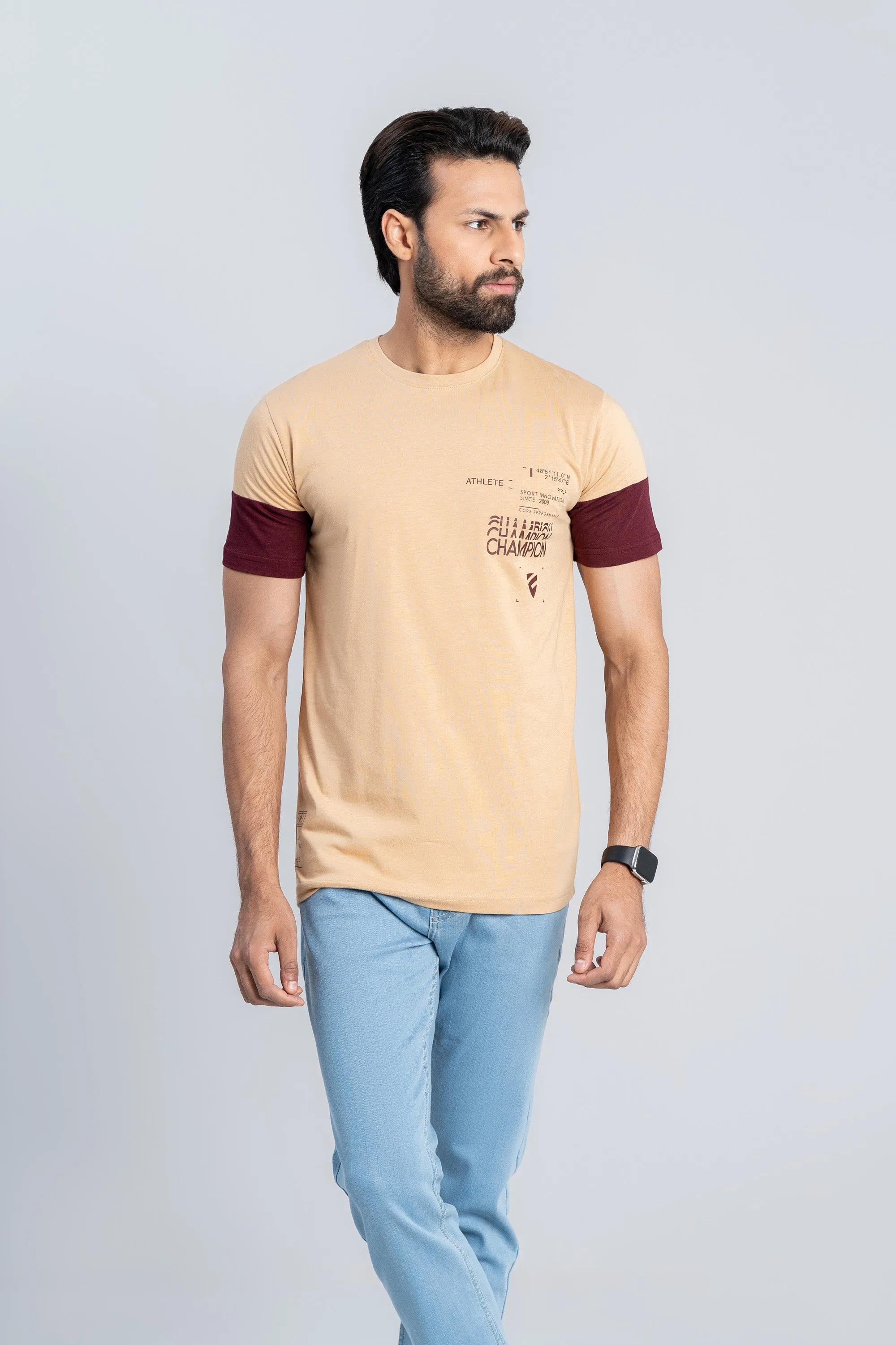 Beige Cotton T-Shirt