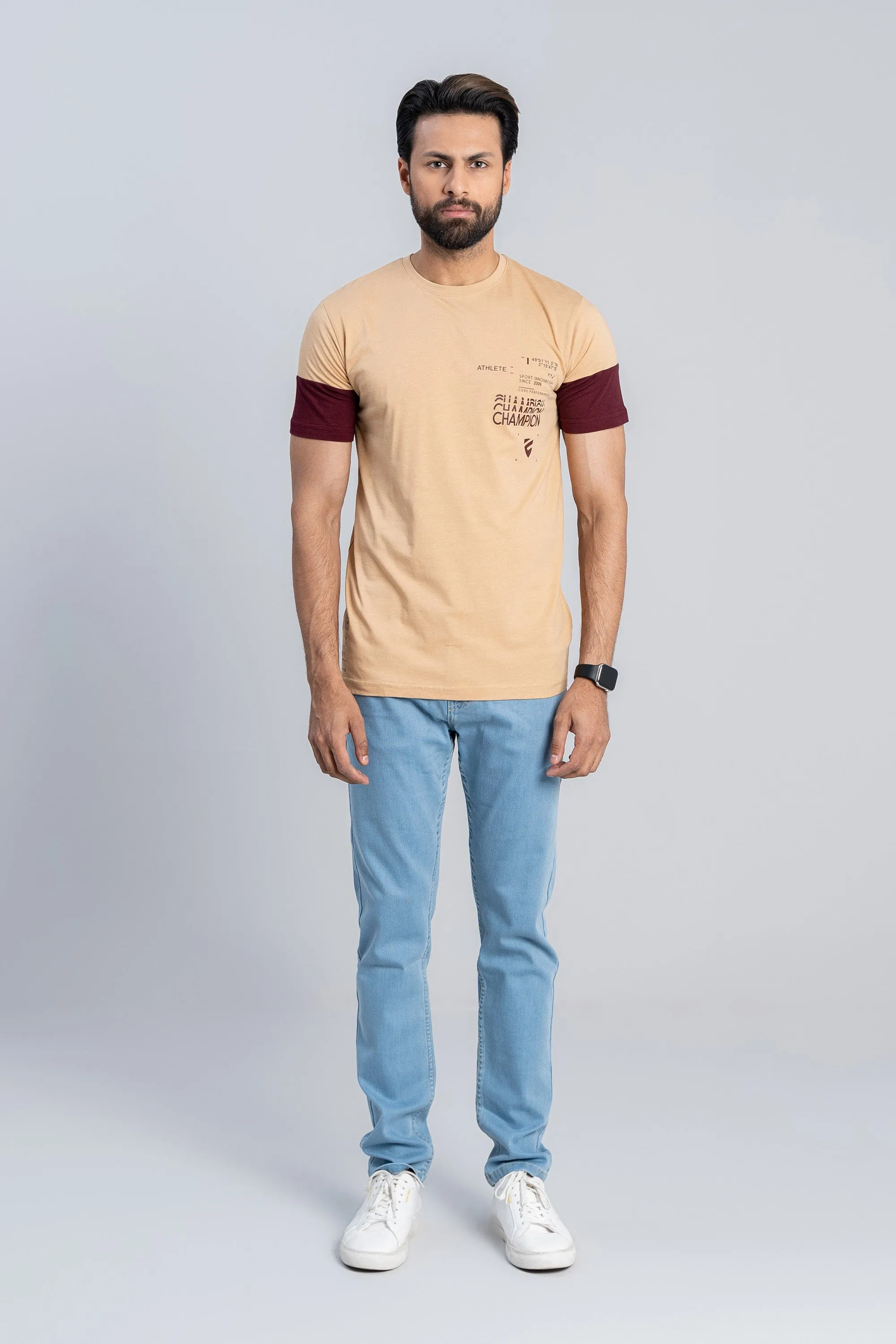 Beige Cotton T-Shirt