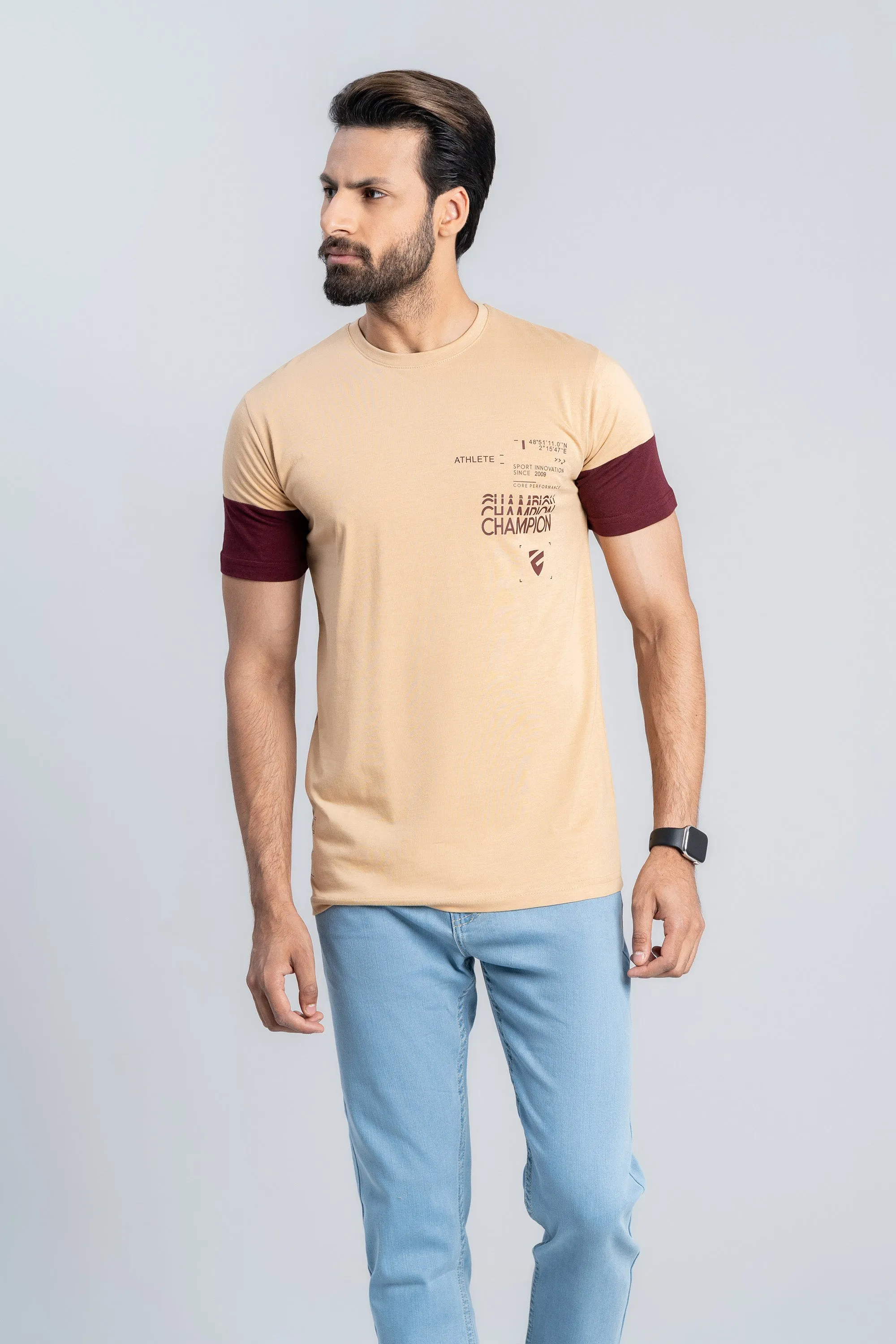 Beige Cotton T-Shirt