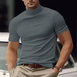Benedric - Men's Half Turtle Neck Slim Fit T-Shirt