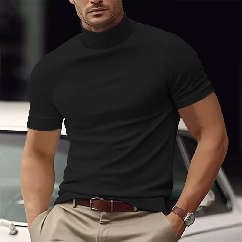Benedric - Men's Half Turtle Neck Slim Fit T-Shirt
