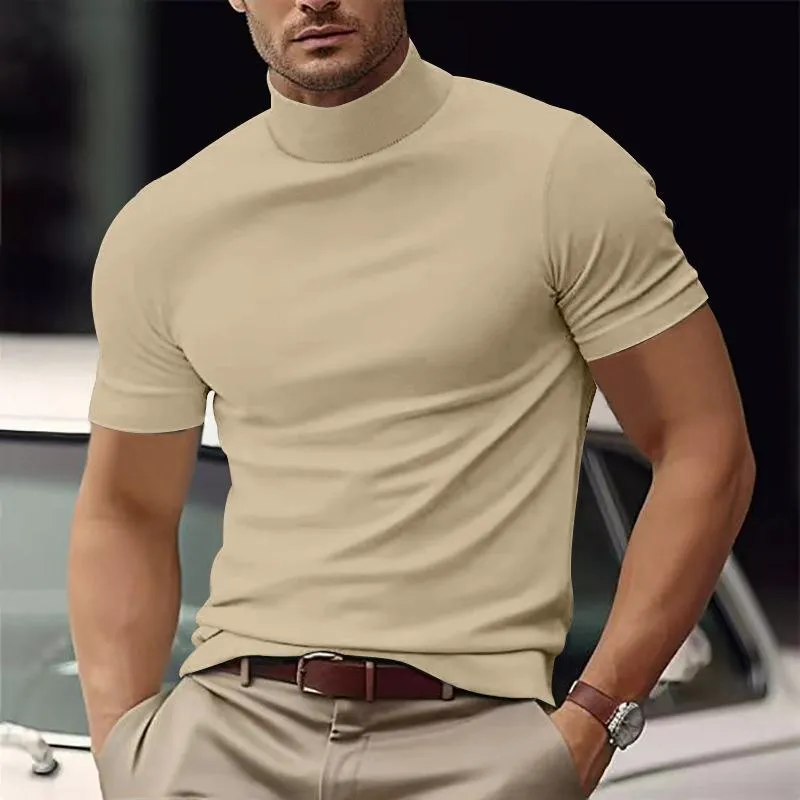 Benedric - Men's Half Turtle Neck Slim Fit T-Shirt