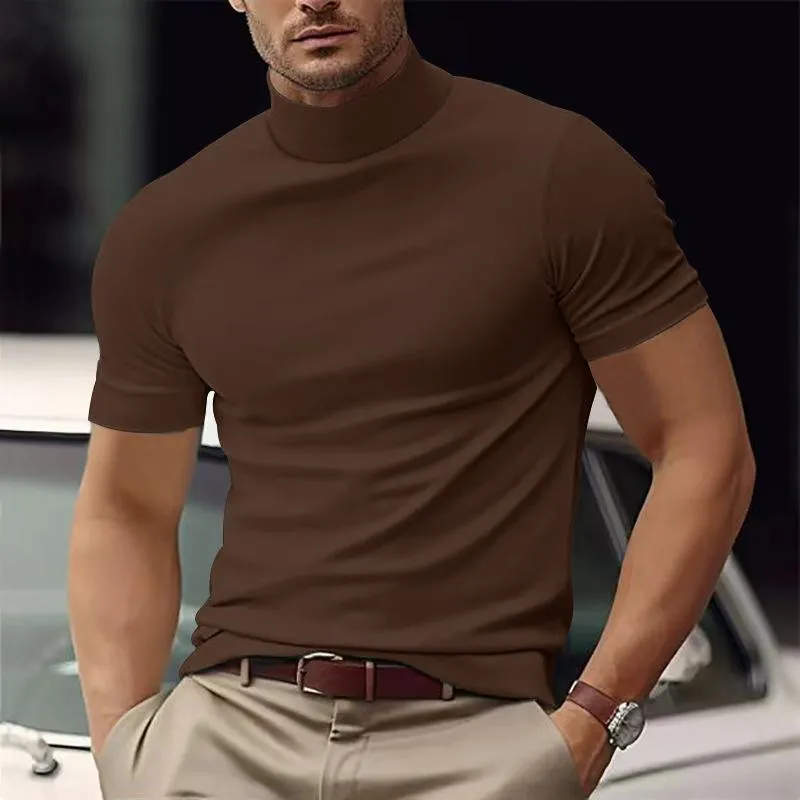 Benedric - Men's Half Turtle Neck Slim Fit T-Shirt