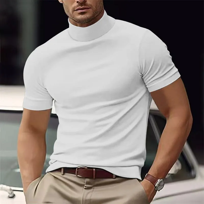 Benedric - Men's Half Turtle Neck Slim Fit T-Shirt