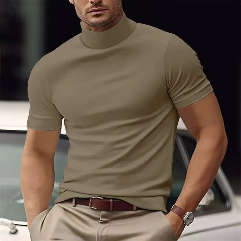 Benedric - Men's Half Turtle Neck Slim Fit T-Shirt