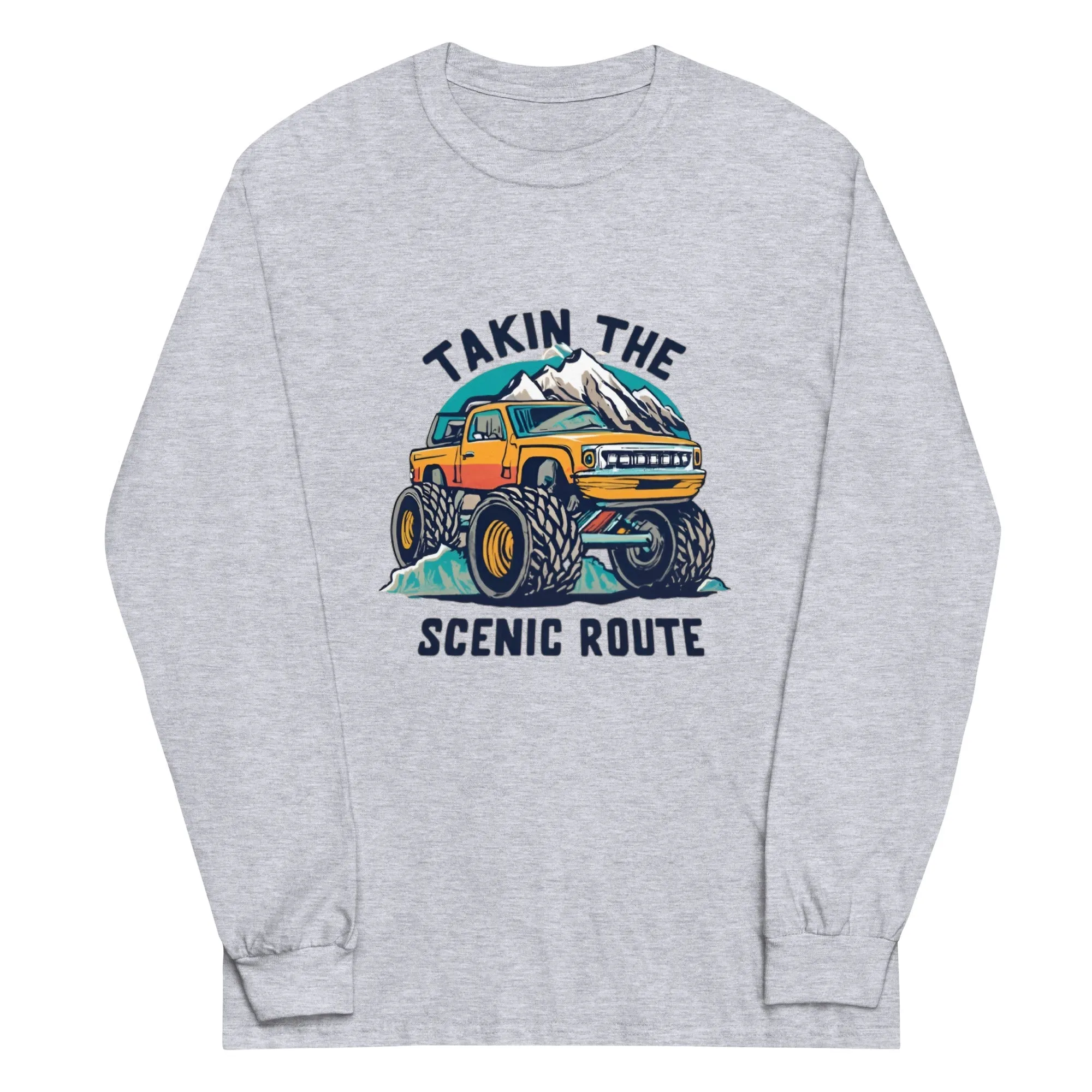 Big Truck Takin the Scenic Route Men’s Long Sleeve Shirt