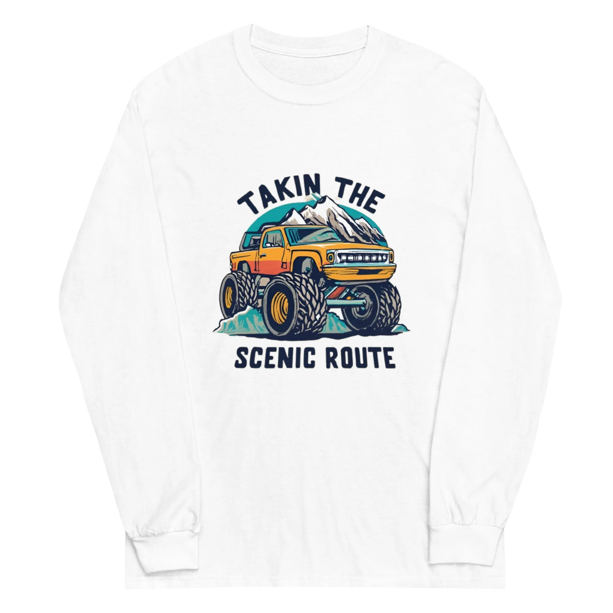 Big Truck Takin the Scenic Route Men’s Long Sleeve Shirt