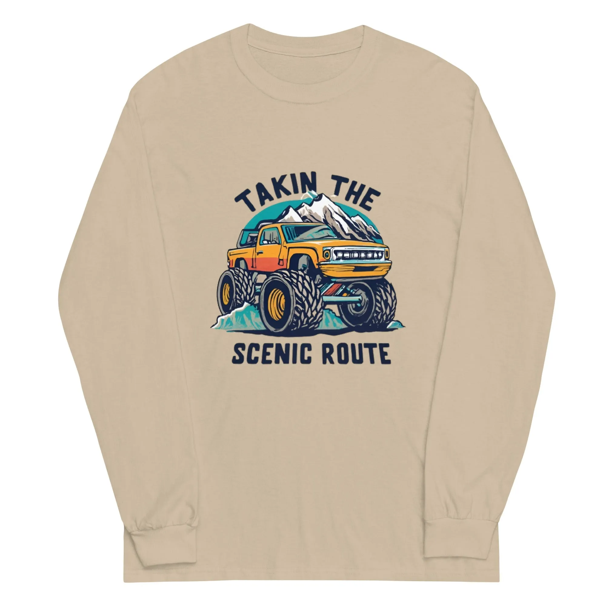 Big Truck Takin the Scenic Route Men’s Long Sleeve Shirt