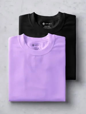Black & Lavender T shirt Combo