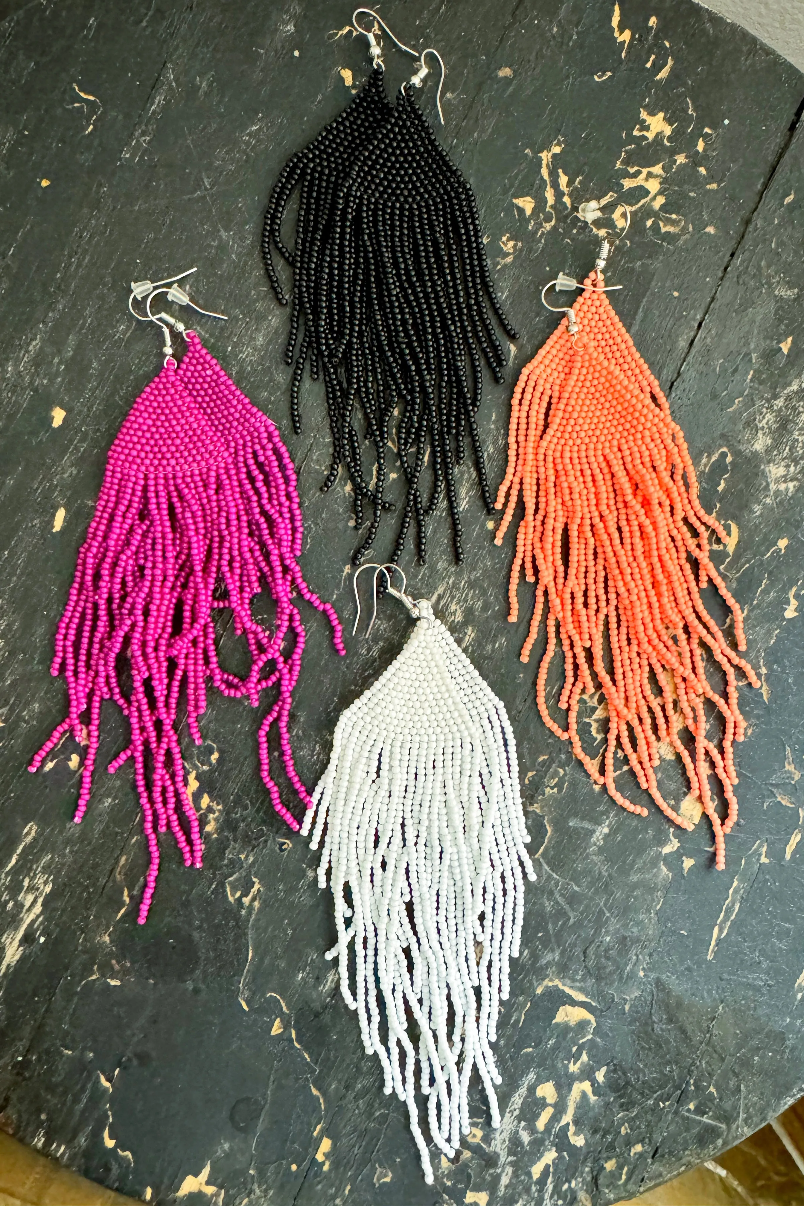 Black Seed Bead Earrings