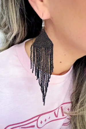 Black Seed Bead Earrings