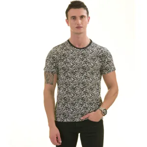 Black White Zebra European Made Premium Quality T-Shirt - Crew Neck Short Sleeve T-Shirts
