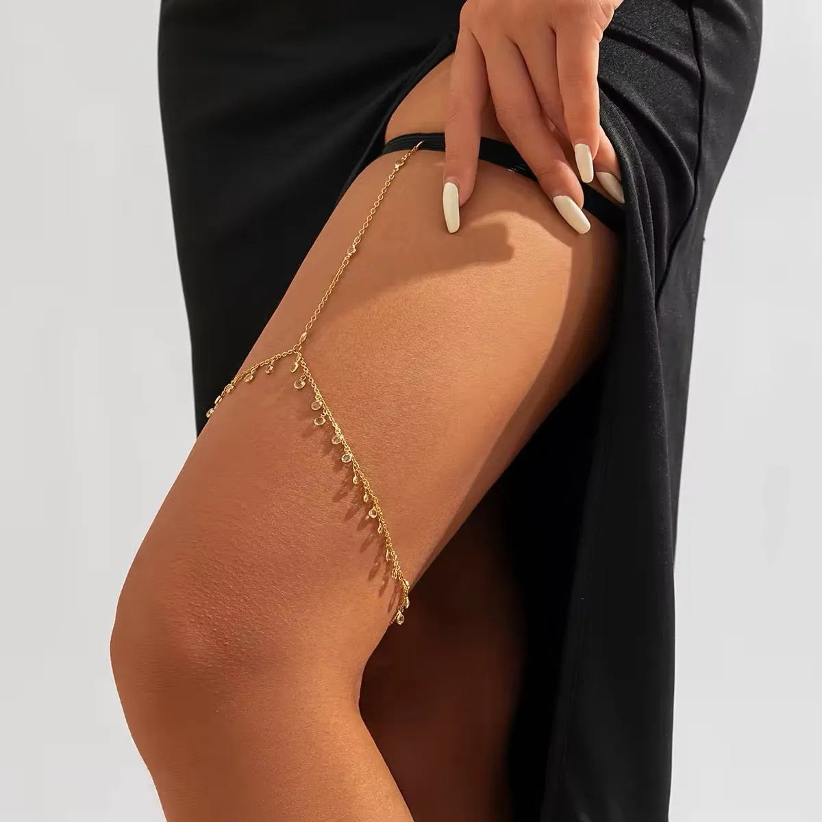Bohemian Minimalist Crystal Leg Chain