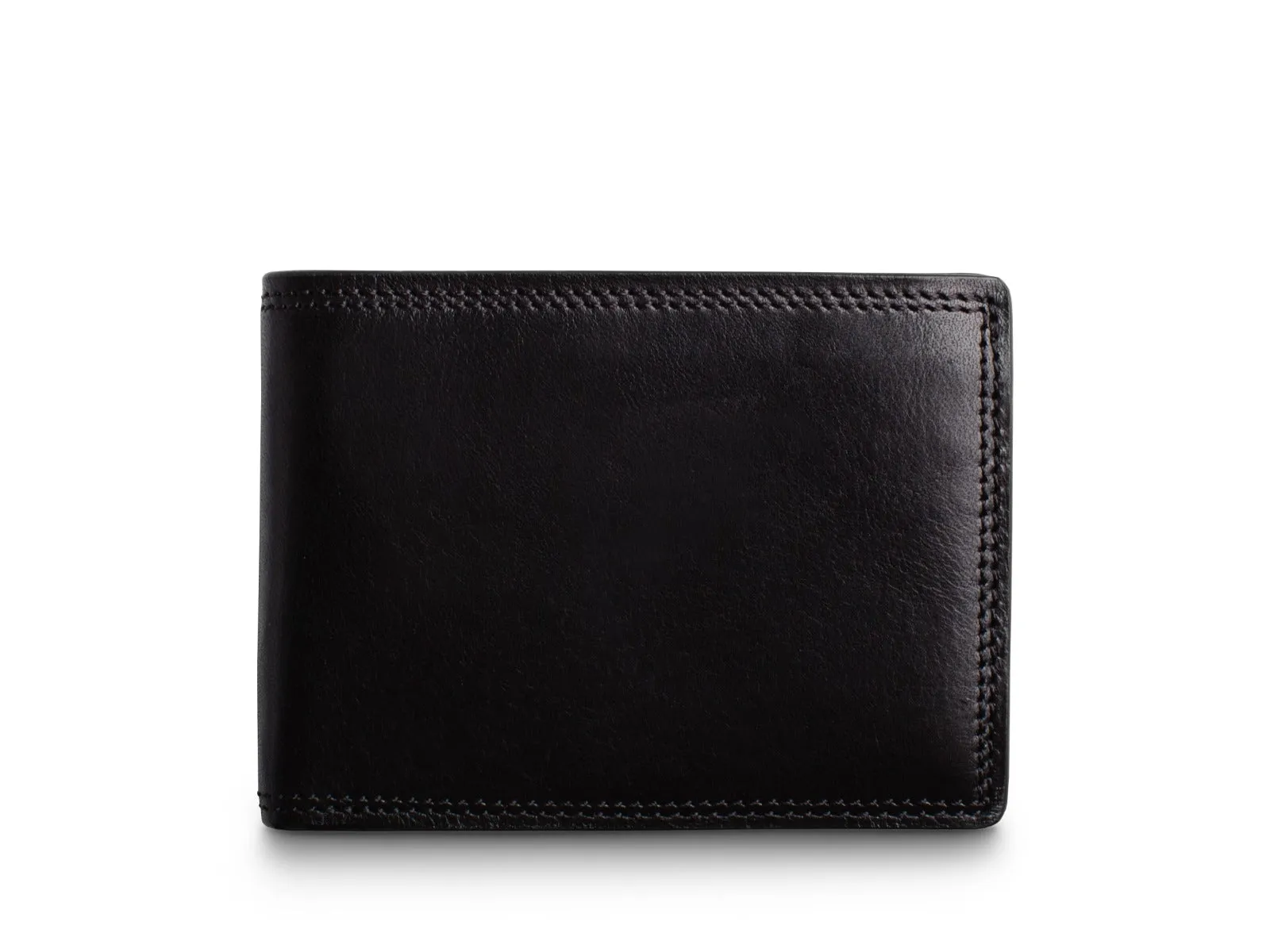 Bosca - Small Leather Bifold Wallet- Black
