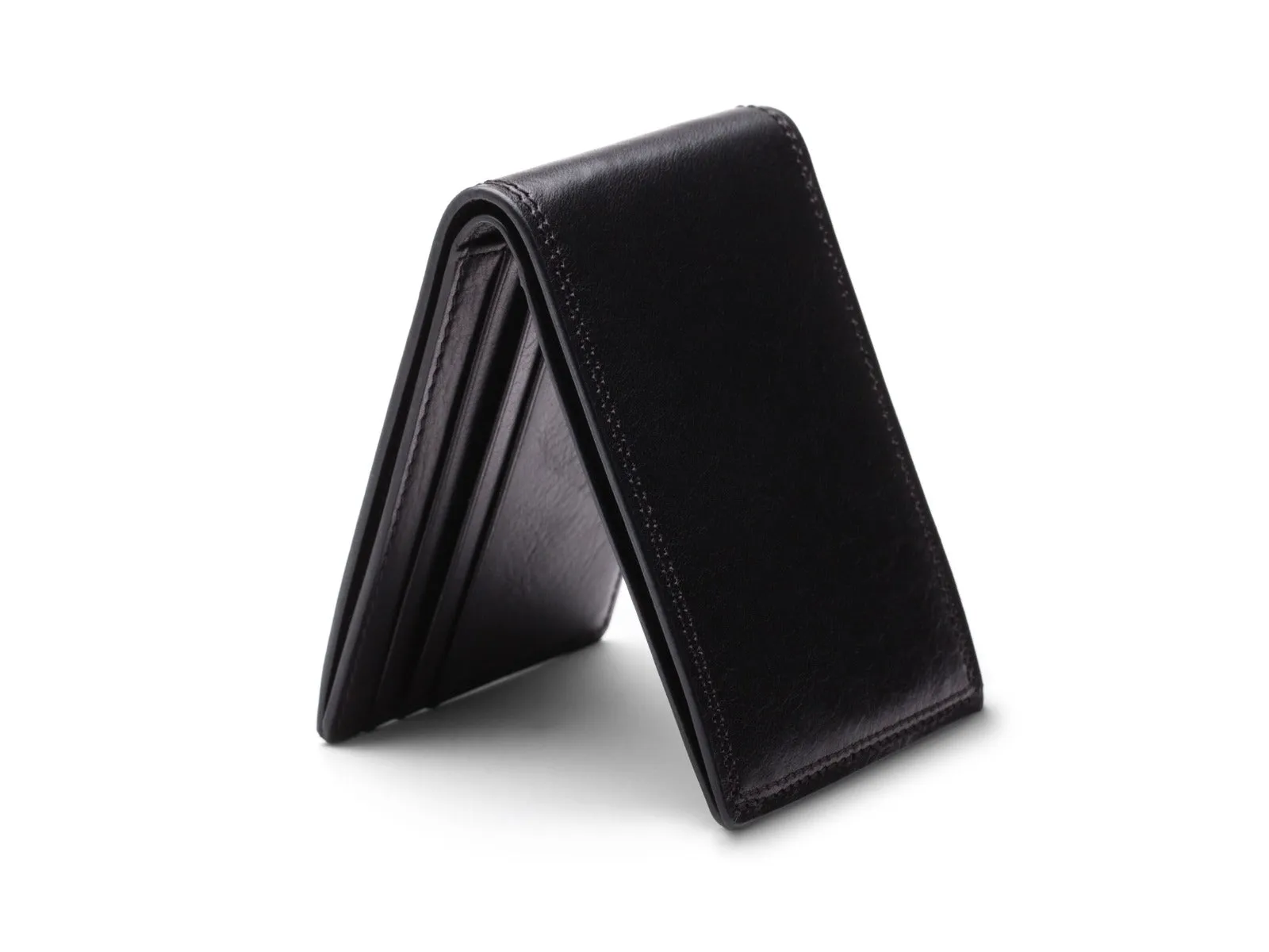 Bosca - Small Leather Bifold Wallet- Black