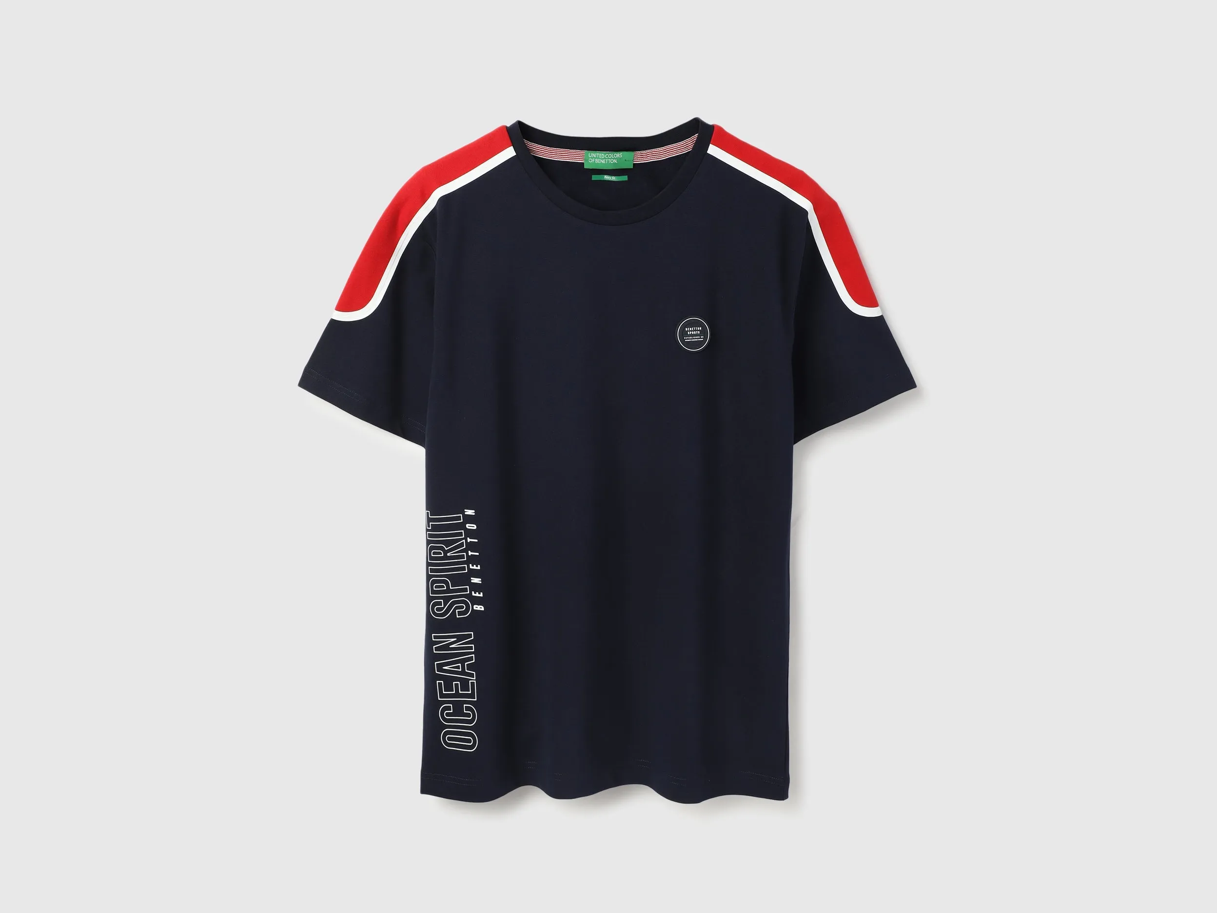 Boxy Fit Round Neck Colorblock Tshirt