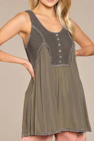 Briar Rose Lace-Trim Tunic Tank Top