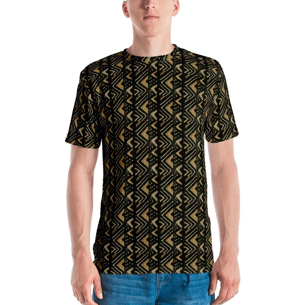 Brown Bogolan African Print Men's T-shirt