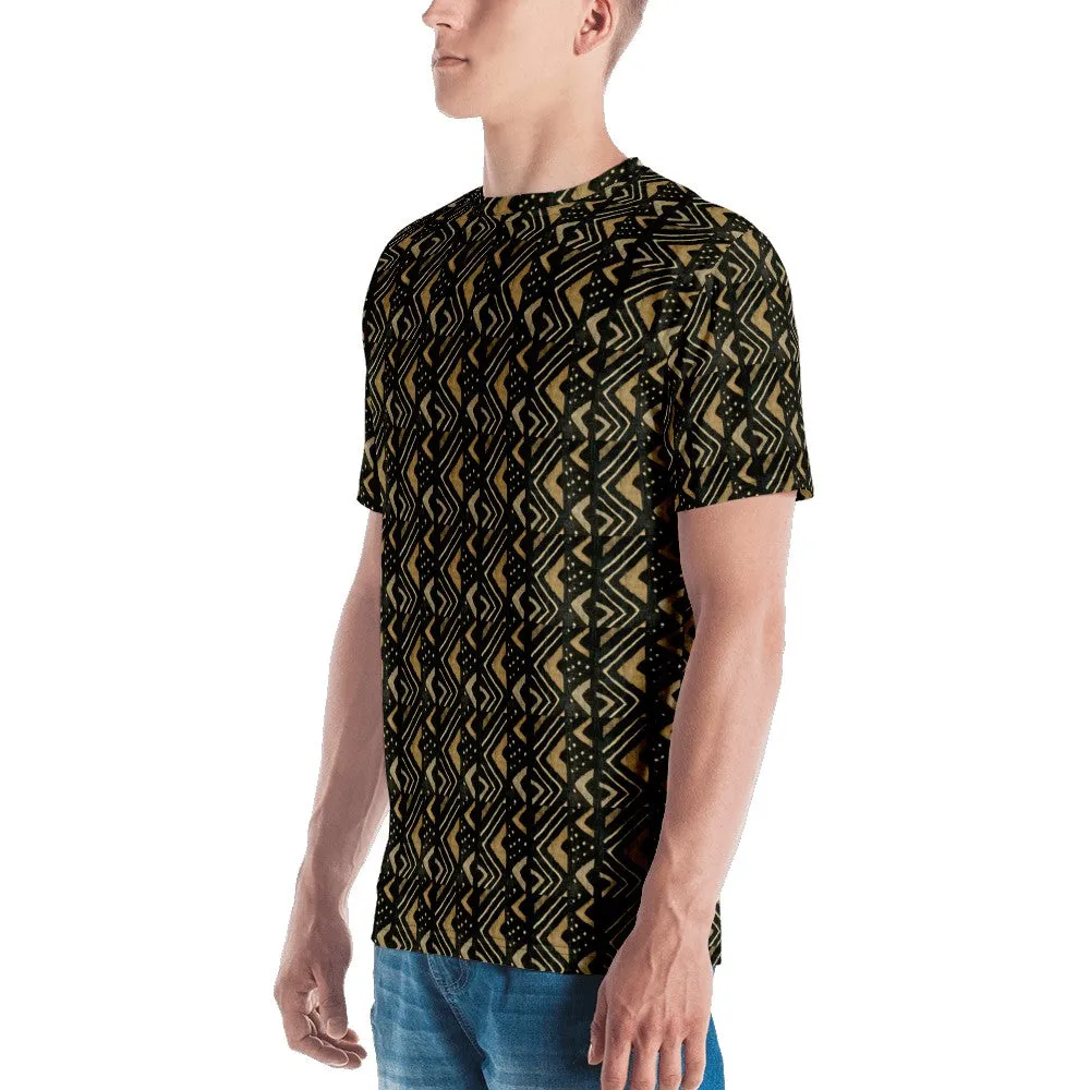 Brown Bogolan African Print Men's T-shirt